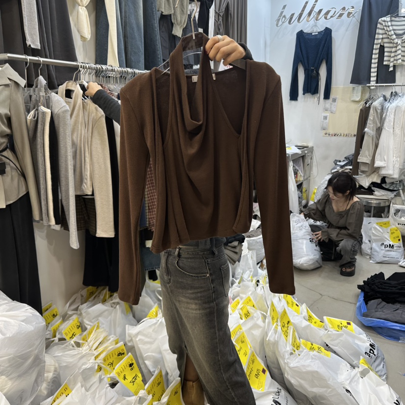 BILLION-L韓國直郵㊣女士新品熱賣時尚職業真品長袖T恤假兩件BILLION-L長袖T恤圖色3