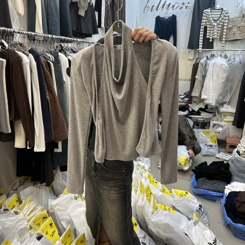 BILLION-L韓國直郵㊣女士新品熱賣時尚職業真品長袖T恤假兩件BILLION-L長袖T恤圖色4