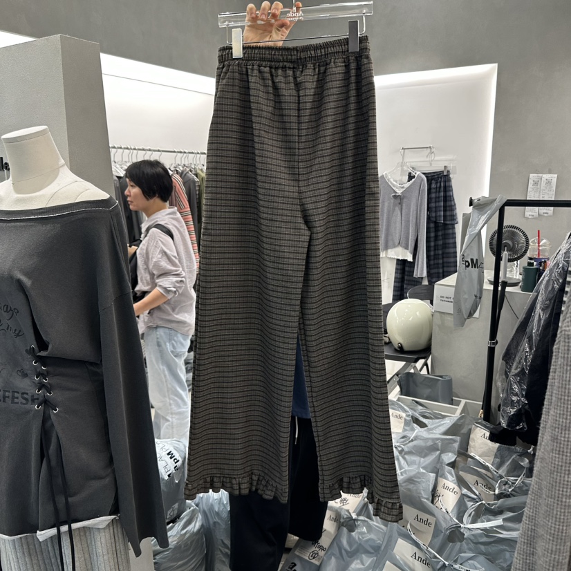 ANDE東大門㊣實拍女士新品時尚真品職業熱賣推薦休閑褲格紋Ande休閑褲
