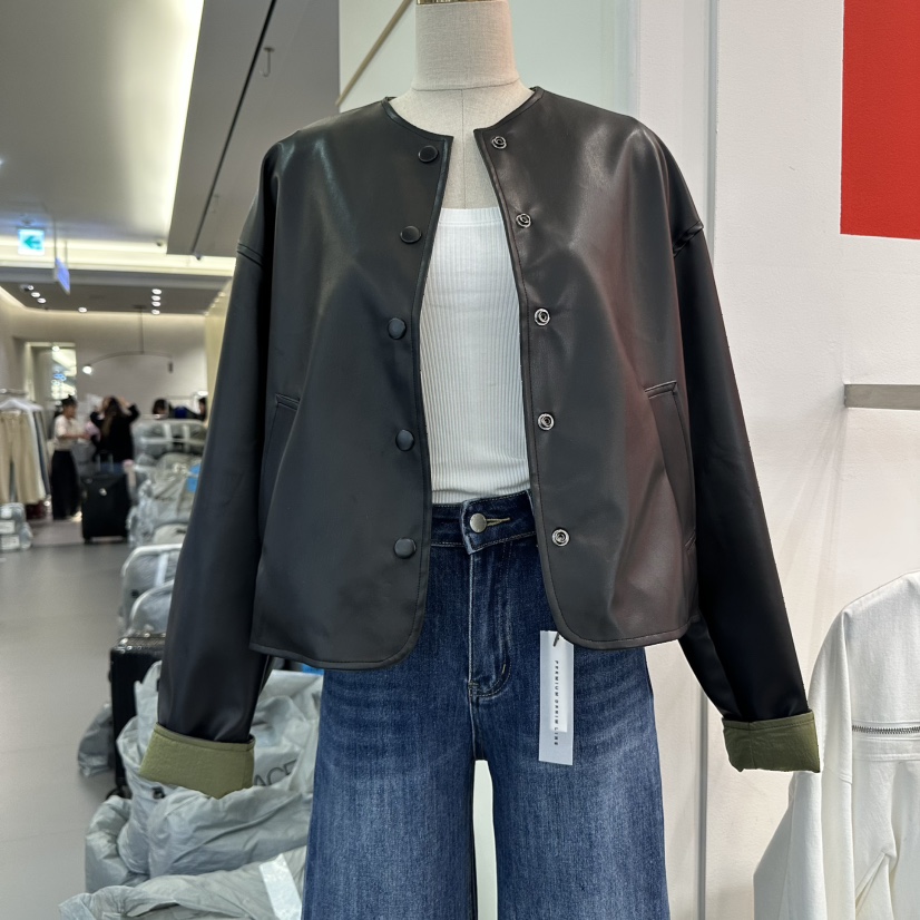ATPZ韓國代購㊣女士新品時尚職業真品休閑25秋冬夾克皮革雙面ATTENTION PLEAES夾克圖色1兩面穿