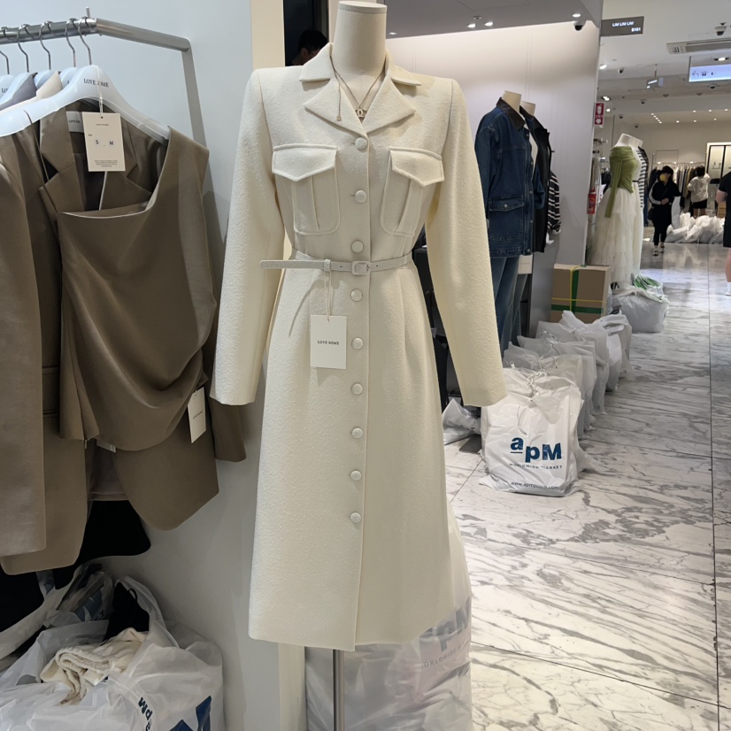 LOVE SOME東大門㊣代購女裝新品25秋冬時尚連衣裙包含腰帶LOVE SOME連衣裙圖色1
