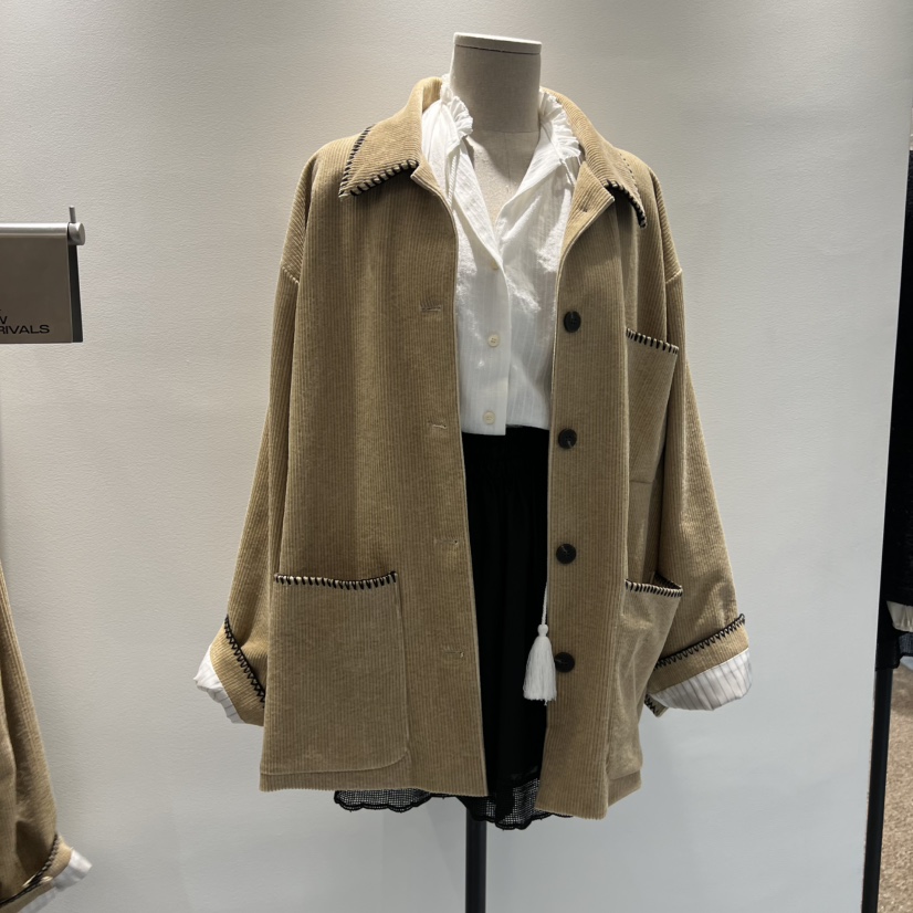 A東大門㊣實拍女裝新品時尚真品休閑職業熱賣人氣夾克燈芯絨A STORE夾克圖色1