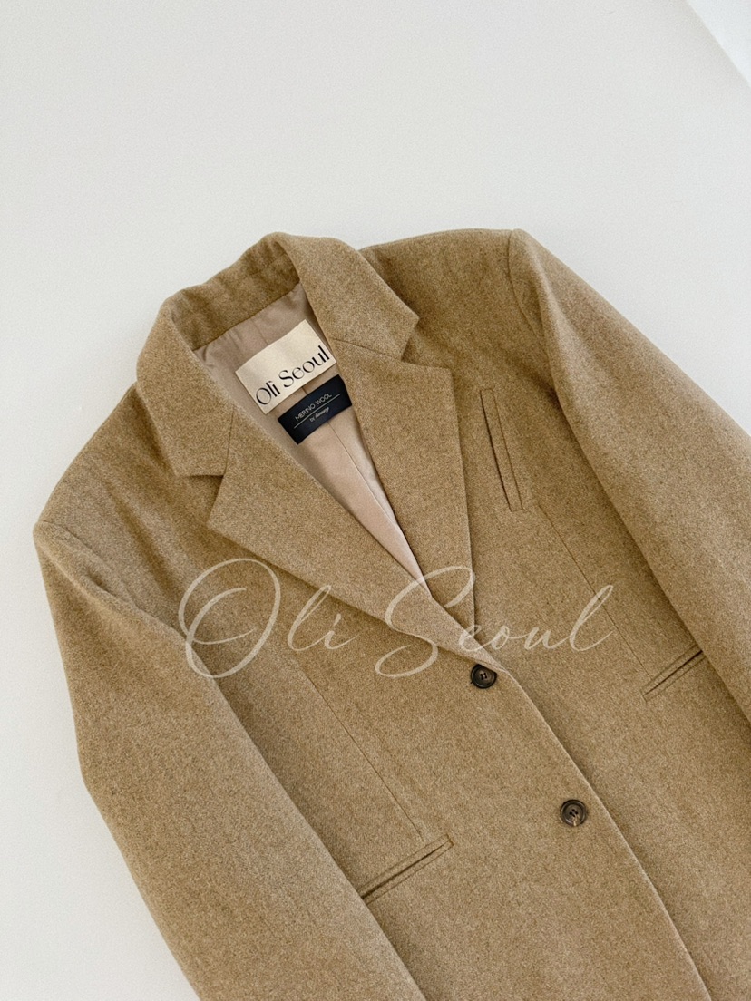 OLI SEOUL東大門㊣代購女裝新品25秋冬真品夾克美利奴羊毛OLI SEOUL夾克