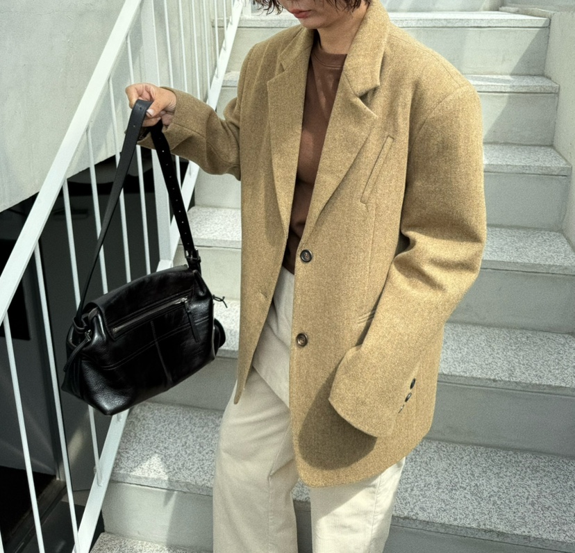 OLI SEOUL東大門㊣代購女裝新品25秋冬真品夾克美利奴羊毛OLI SEOUL夾克