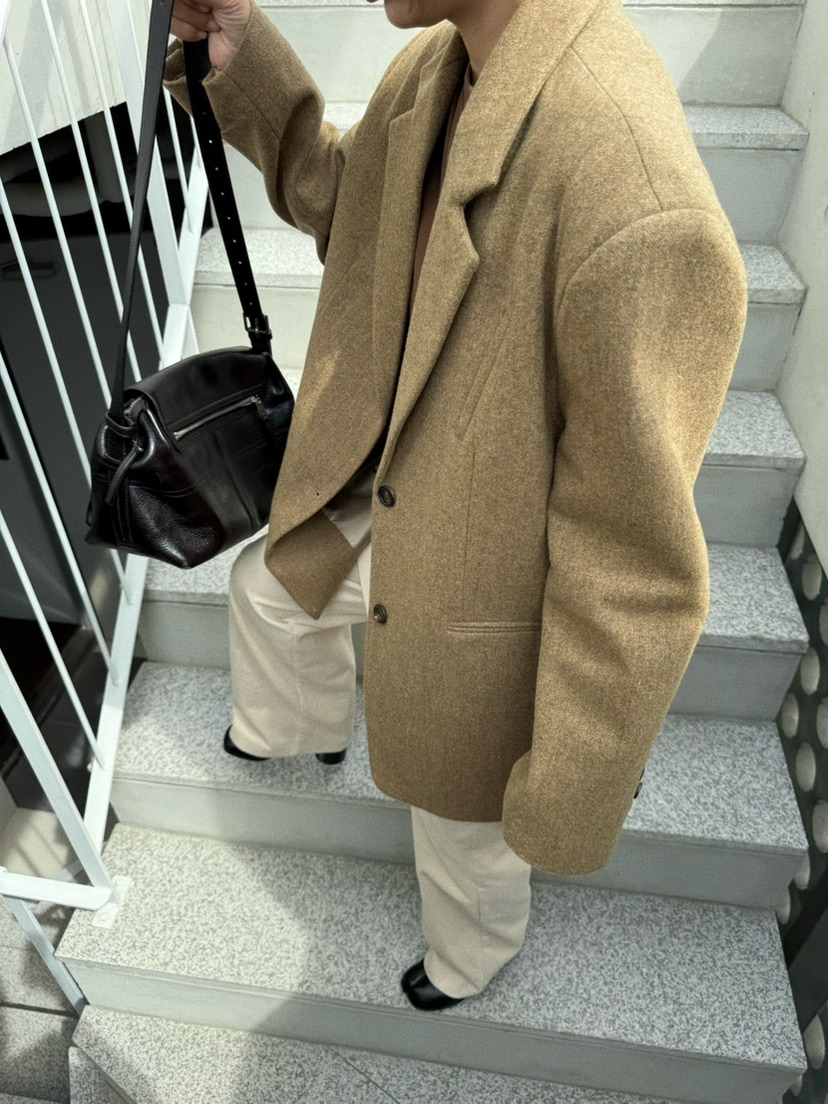 OLI SEOUL東大門㊣代購女裝新品25秋冬真品夾克美利奴羊毛OLI SEOUL夾克