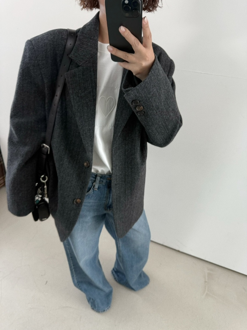 OLI SEOUL東大門㊣代購女裝新品25秋冬真品夾克美利奴羊毛OLI SEOUL夾克