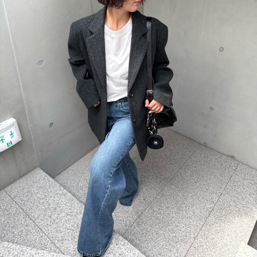 OLI SEOUL東大門㊣代購女裝新品25秋冬真品夾克美利奴羊毛OLI SEOUL夾克