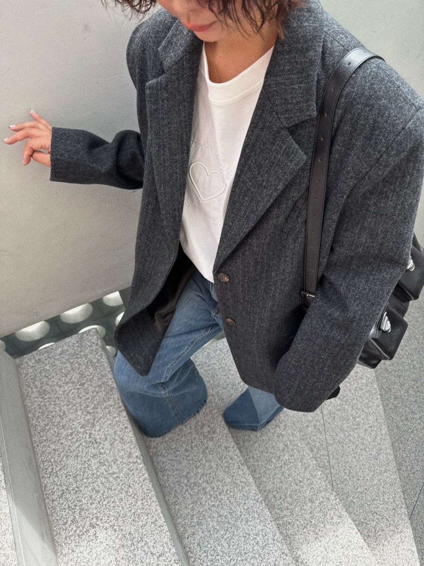 OLI SEOUL東大門㊣代購女裝新品25秋冬真品夾克美利奴羊毛OLI SEOUL夾克