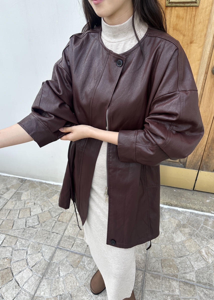 CLASSY-O東大門㊣代購女士新款真品25秋冬人氣皮衣生態皮夾克CLASSY-O皮衣圖色2