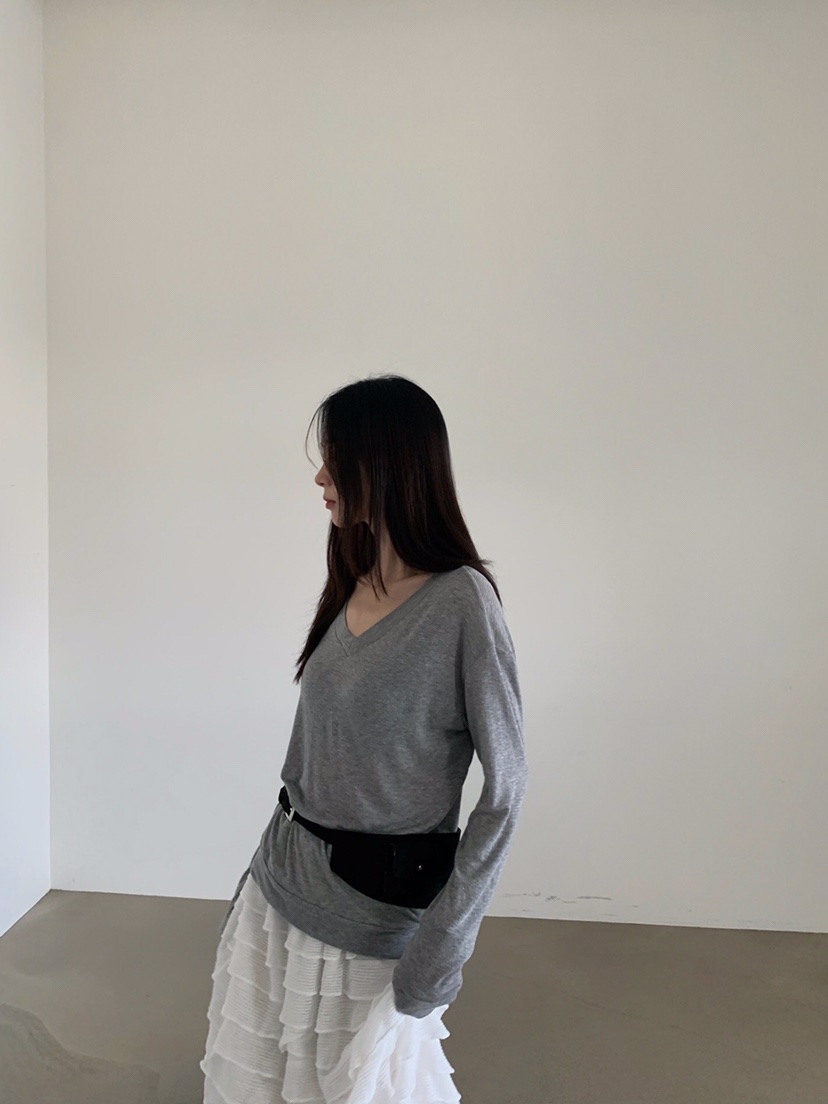 VERANDA東大門㊣直郵女裝新品職業推薦熱賣休閑長袖T恤天絲VERANDA長袖T恤