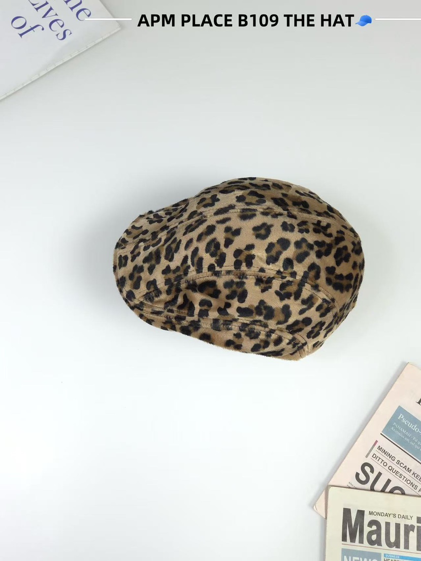 THE HAT-P東大門㊣直郵女裝新品真品推薦熱賣25秋冬帽子豹紋THE HAT帽子