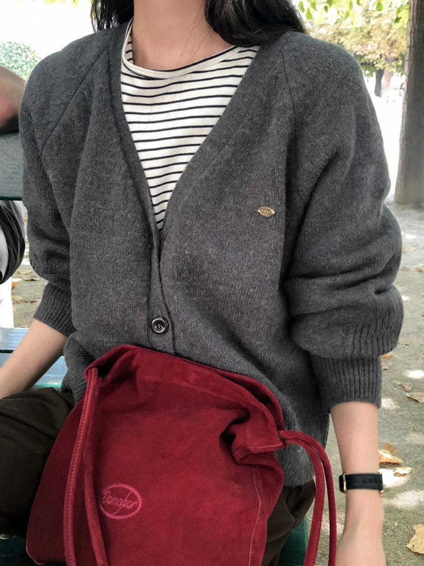 WOOD東大門㊣代購女裝新品熱賣人氣時尚真品休閑針織衫開衫WOOD針織衫圖色4
