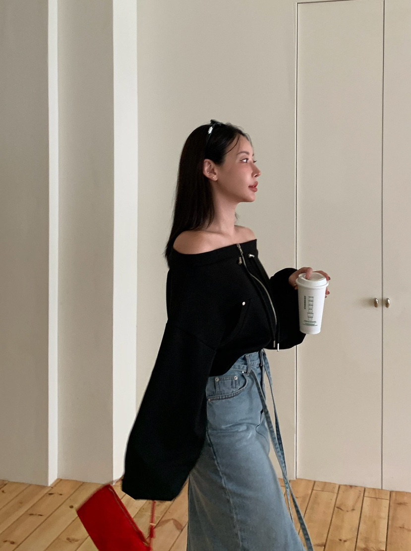 REVE CITE-L韓國直郵㊣女裝新款推薦時尚真品職業衛衣拉鏈REVE CITE衛衣
