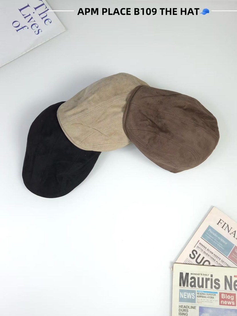 THE HAT-P韓國直郵㊣女裝新品推薦人氣職業休閑帽子絨面革THE HAT帽子