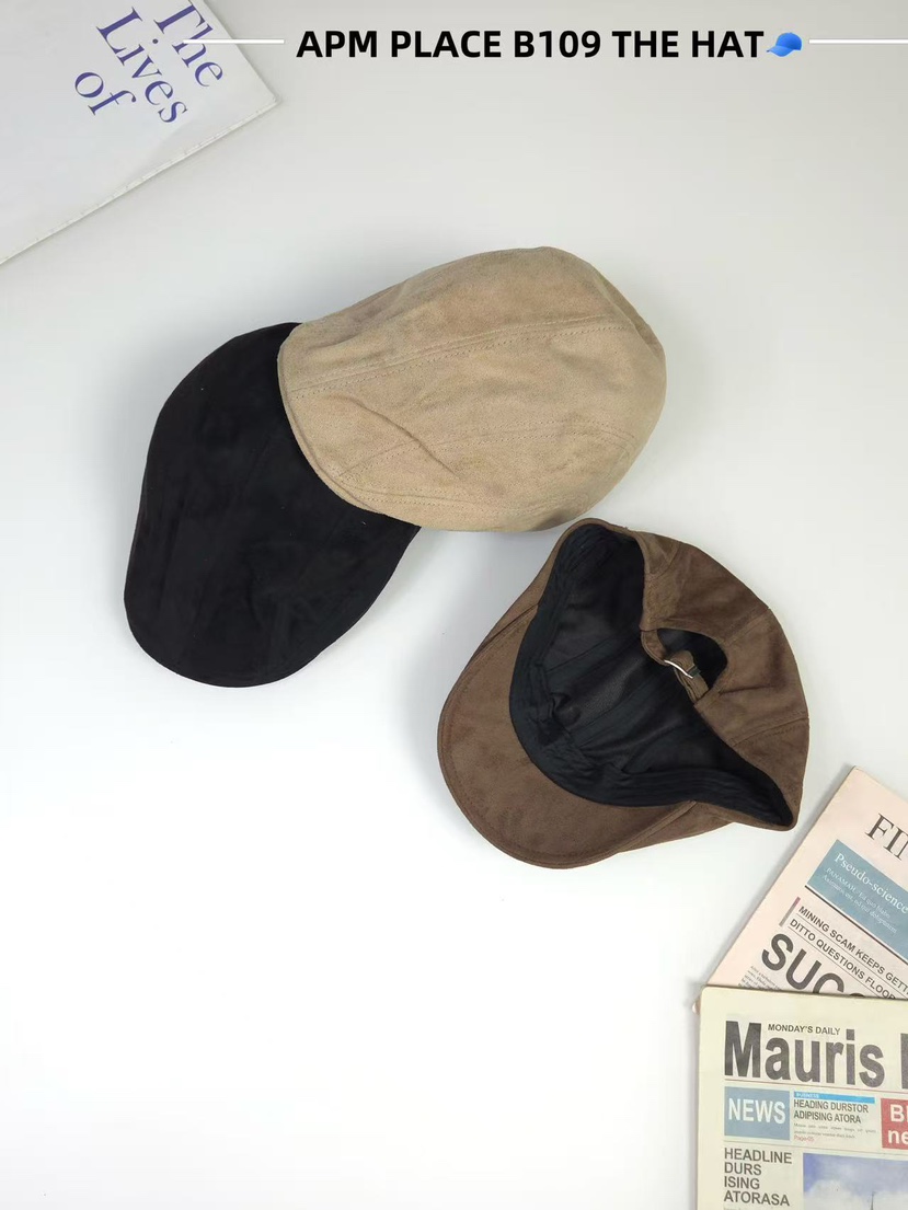 THE HAT-P韓國直郵㊣女裝新品推薦人氣職業休閑帽子絨面革THE HAT帽子