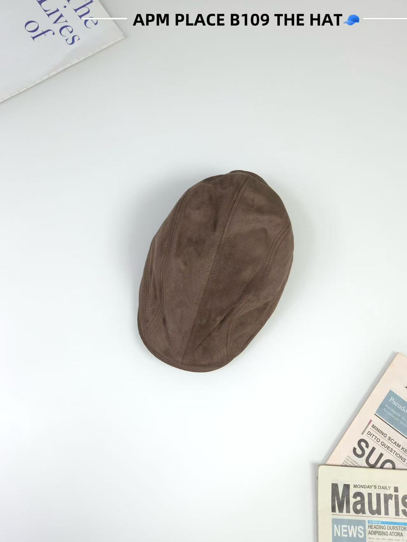 THE HAT-P韓國直郵㊣女裝新品推薦人氣職業休閑帽子絨面革THE HAT帽子圖色3