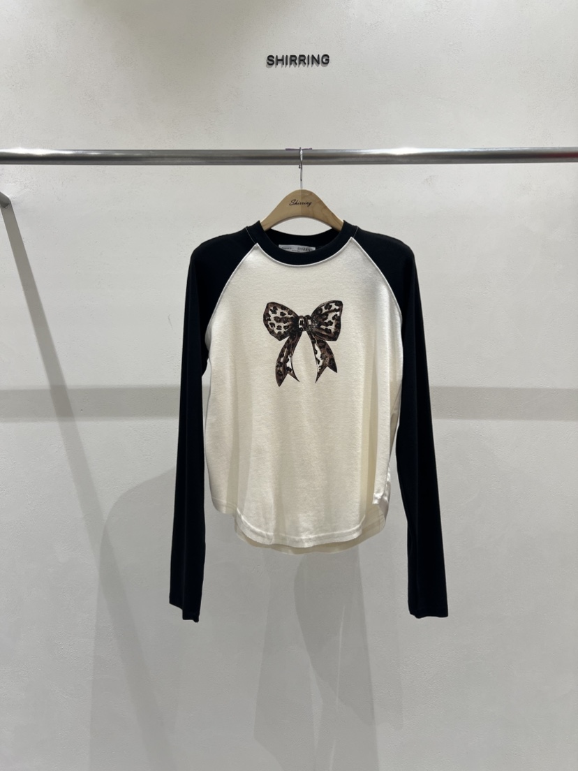 SHIRRING東大門㊣直郵女士新品時尚真品職業人氣25秋冬長袖T恤SHIRRING長袖T恤圖色2