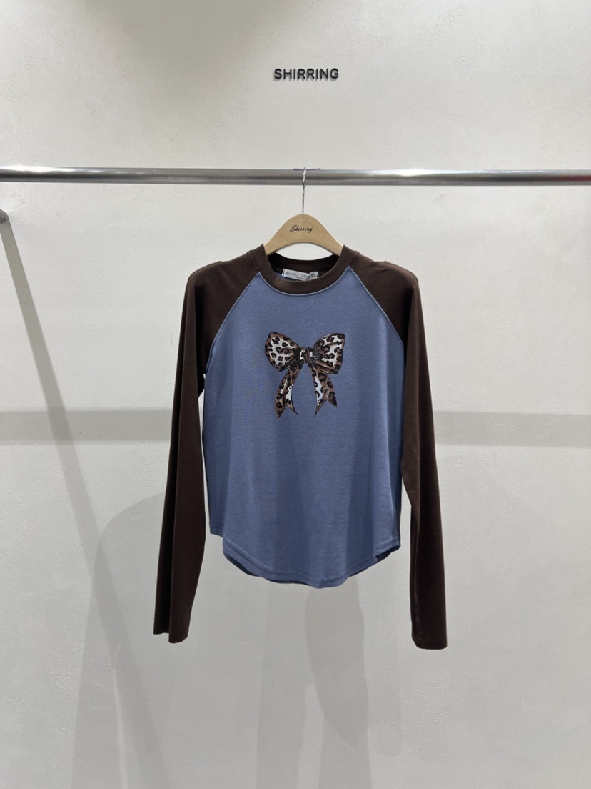 SHIRRING東大門㊣直郵女士新品時尚真品職業人氣25秋冬長袖T恤SHIRRING長袖T恤圖色3