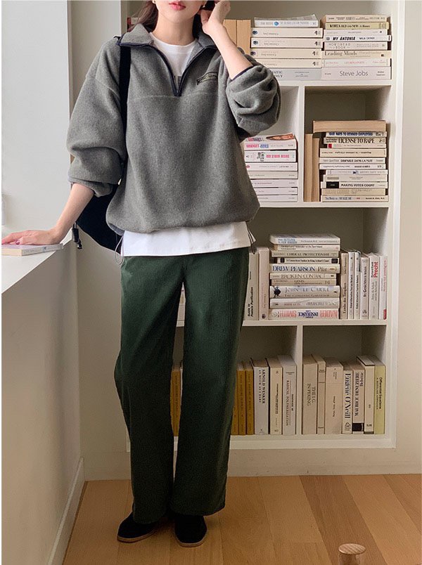 WOOD韓國代購㊣女士新款25秋冬真品推薦時尚職業休閑褲燈芯絨WOOD休閑褲