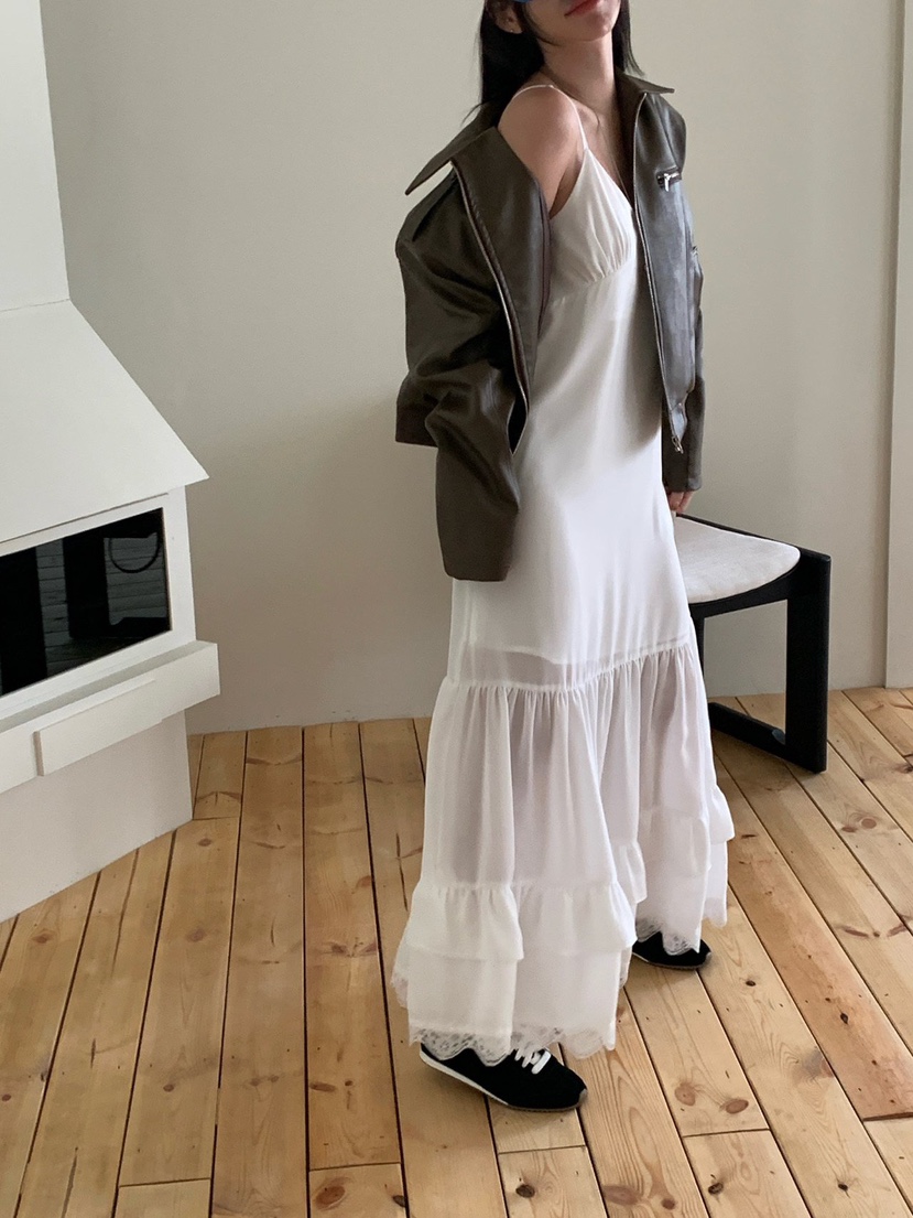 REVE CITE-L韓國代購㊣女士新品人氣真品推薦連衣裙蕾絲長款REVE CITE連衣裙