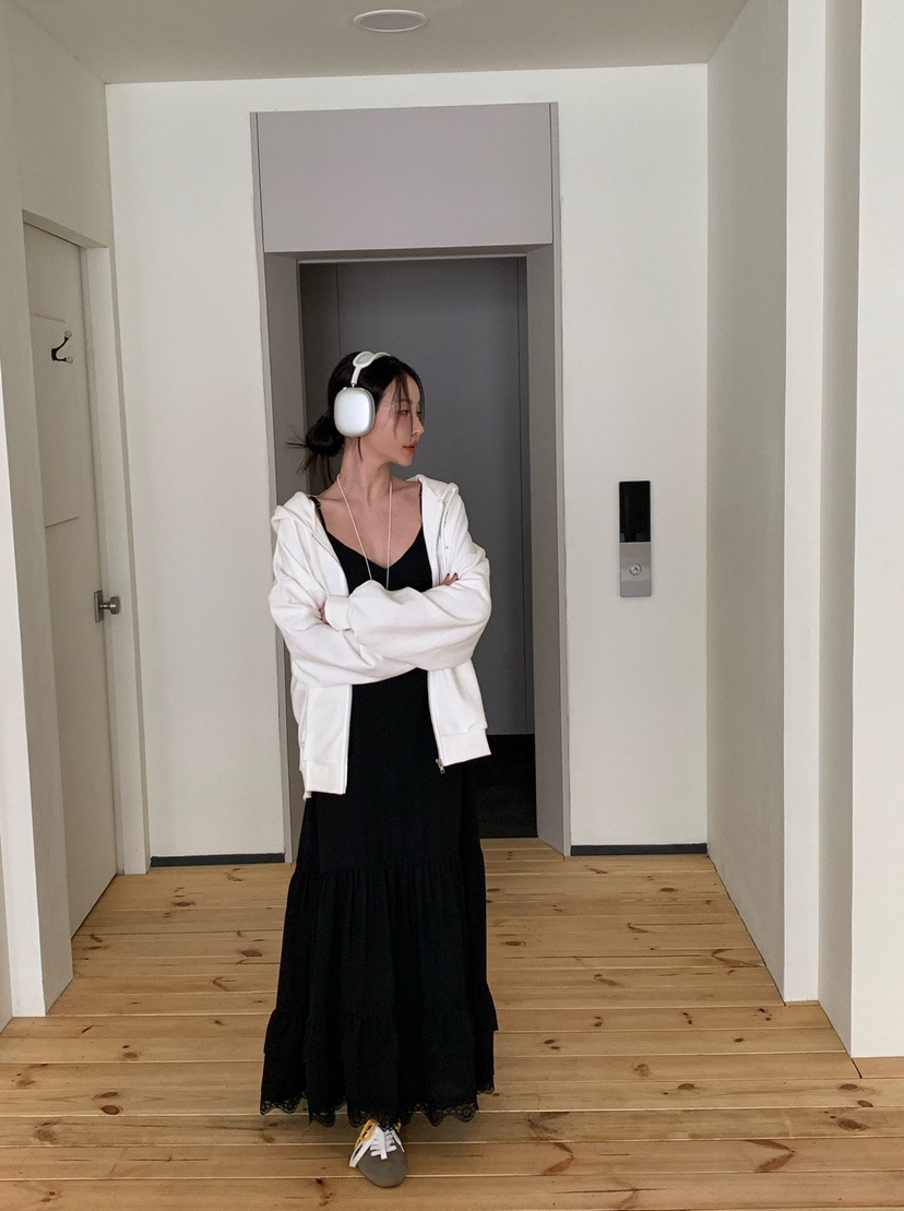 REVE CITE-L韓國代購㊣女士新品人氣真品推薦連衣裙蕾絲長款REVE CITE連衣裙