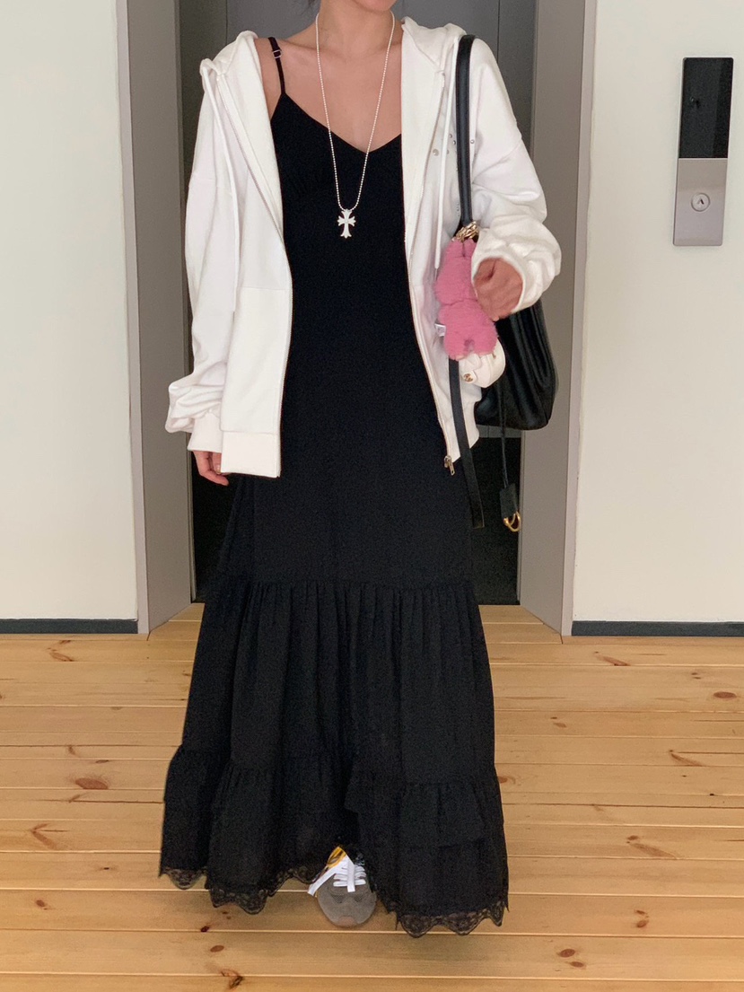 REVE CITE-L韓國代購㊣女士新品人氣真品推薦連衣裙蕾絲長款REVE CITE連衣裙