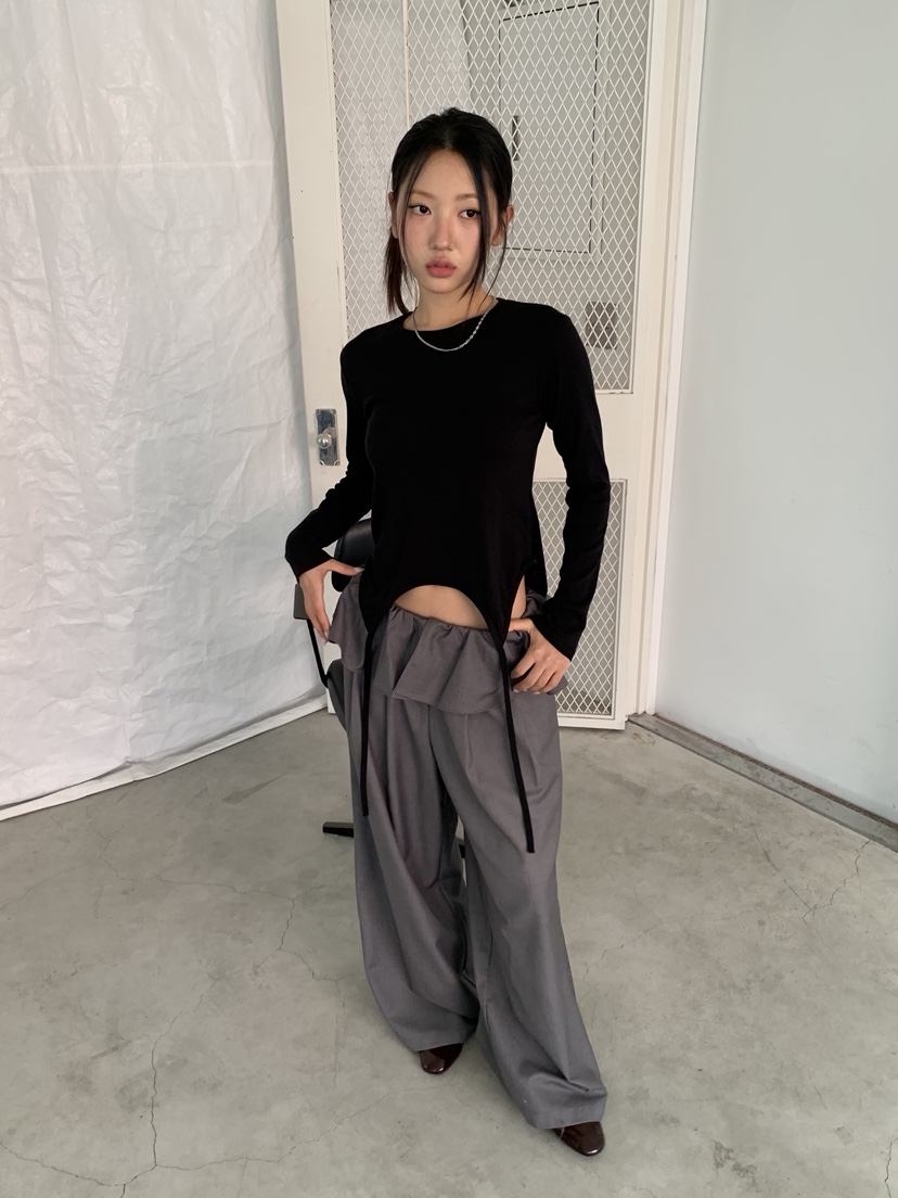 SUNDER MARKET韓國直郵㊣女士新品人氣休閑25秋冬職業長袖T恤SUNDER MARKET長袖T恤