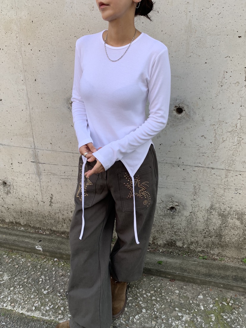 SUNDER MARKET韓國直郵㊣女士新品人氣休閑25秋冬職業長袖T恤SUNDER MARKET長袖T恤