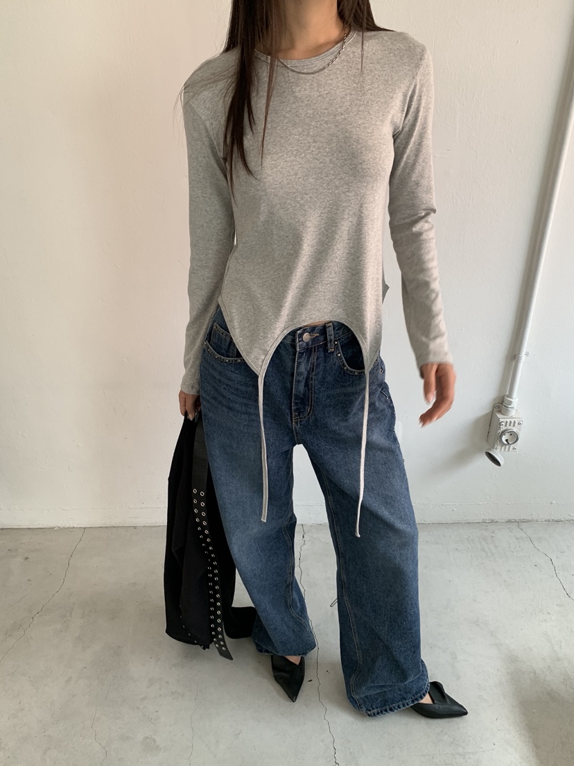 SUNDER MARKET韓國直郵㊣女士新品人氣休閑25秋冬職業長袖T恤SUNDER MARKET長袖T恤