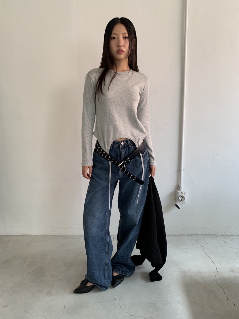 SUNDER MARKET韓國直郵㊣女士新品人氣休閑25秋冬職業長袖T恤SUNDER MARKET長袖T恤圖色3