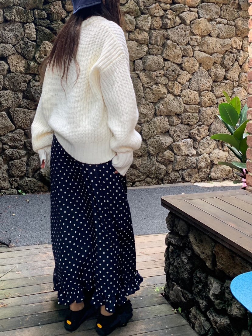 LIKEVAM韓國代購㊣女士新款熱賣25秋冬職業休閑時尚長裙荷葉邊LIKEVAM長裙