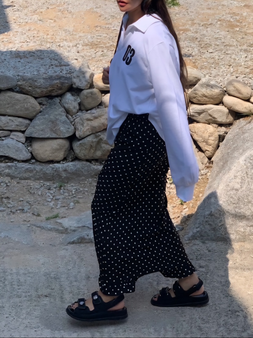 LIKEVAM韓國代購㊣女士新款熱賣25秋冬職業休閑時尚長裙荷葉邊LIKEVAM長裙