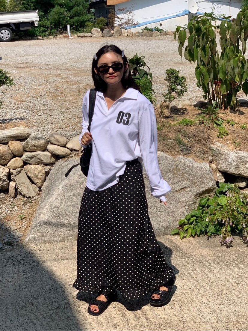 LIKEVAM韓國代購㊣女士新款熱賣25秋冬職業休閑時尚長裙荷葉邊LIKEVAM長裙圖色1