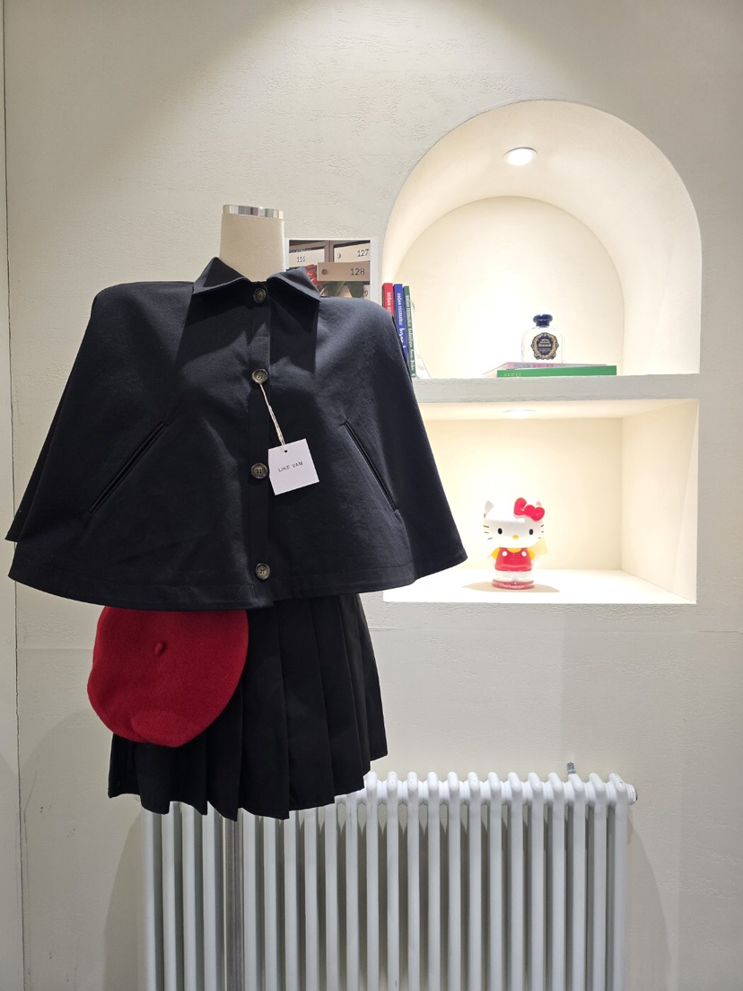 LIKEVAM東大門㊣代購女士新款熱賣人氣休閑25秋冬職業夾克斗篷LIKEVAM夾克