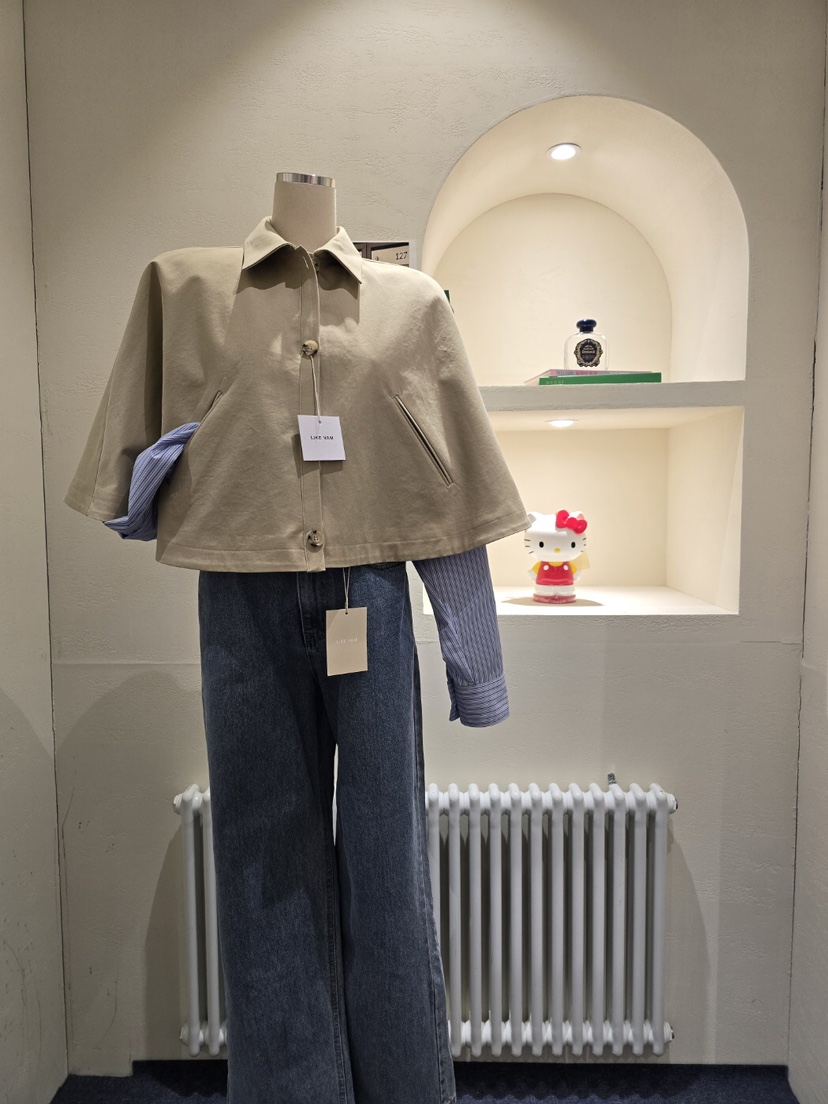 LIKEVAM東大門㊣代購女士新款熱賣人氣休閑25秋冬職業夾克斗篷LIKEVAM夾克