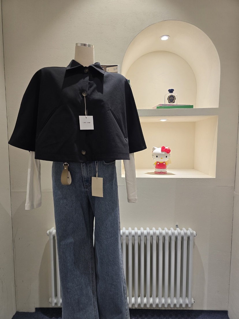 LIKEVAM東大門㊣代購女士新款熱賣人氣休閑25秋冬職業夾克斗篷LIKEVAM夾克