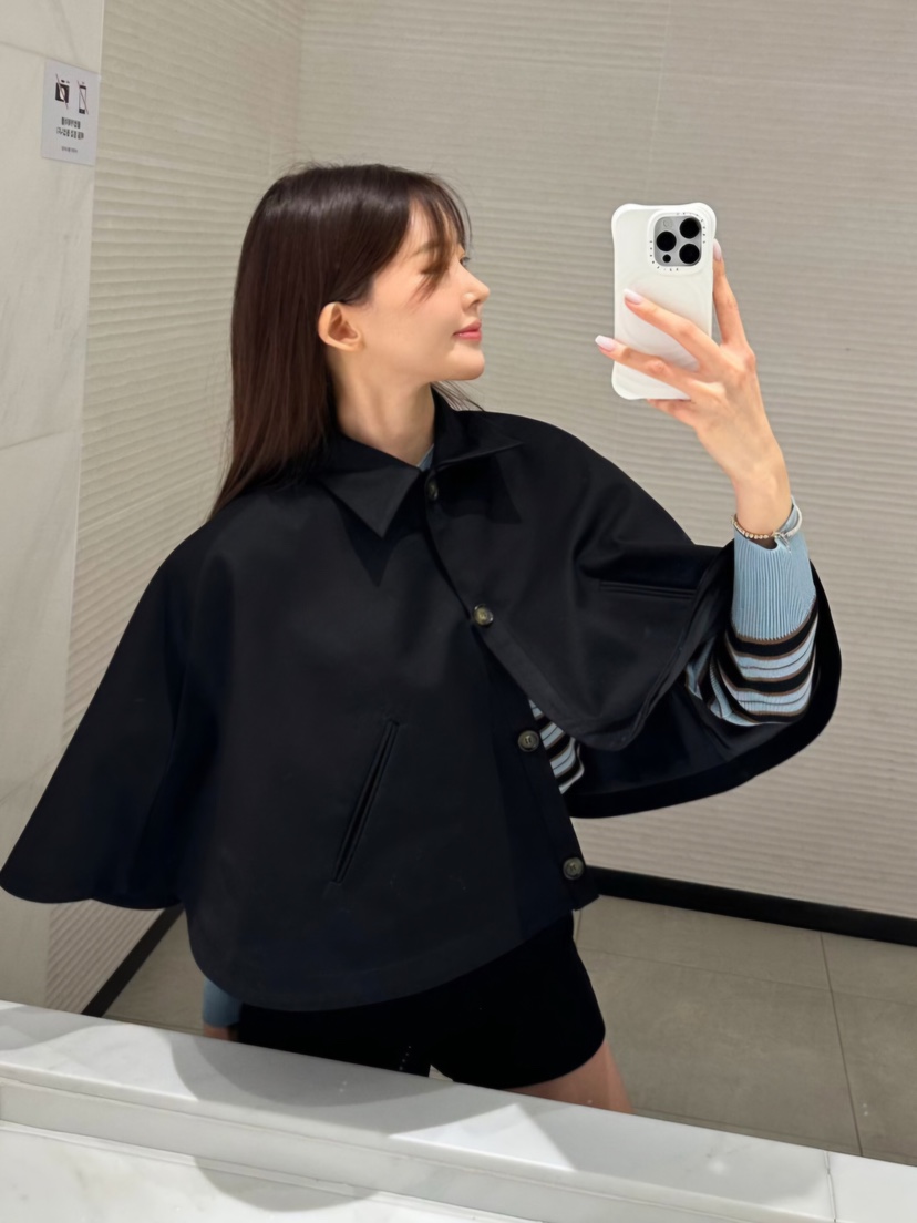 LIKEVAM東大門㊣代購女士新款熱賣人氣休閑25秋冬職業夾克斗篷LIKEVAM夾克