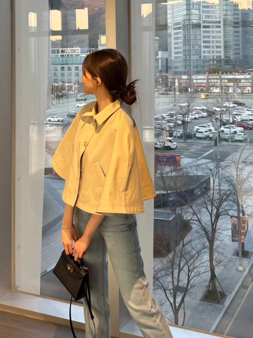 LIKEVAM東大門㊣代購女士新款熱賣人氣休閑25秋冬職業夾克斗篷LIKEVAM夾克