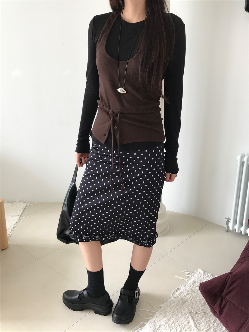 ESCHER韓國代購㊣女裝新款熱賣25秋冬真品時尚吊帶背心紐扣ESCHER吊帶/背心