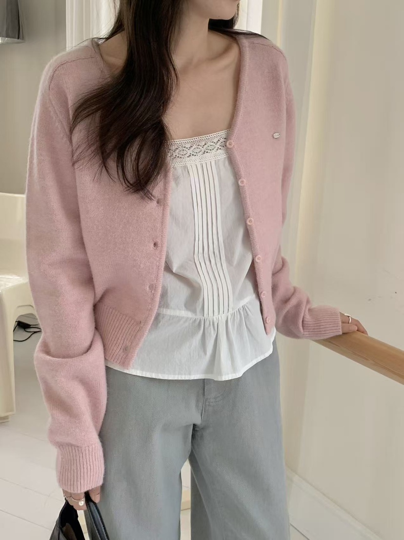 FRILL-T東大門㊣實拍女士新品25秋冬職業真品推薦針織衫開衫FRILL-T針織衫