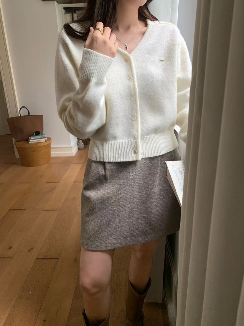 FRILL-T東大門㊣實拍女士新品25秋冬職業真品推薦針織衫開衫FRILL-T針織衫