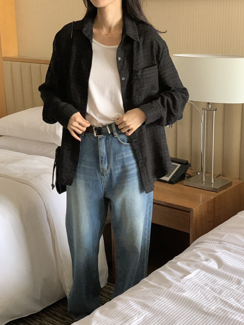 FRILL-T韓國代購㊣女裝新品推薦熱賣25秋冬休閑襯衫蕾絲衫FRILL-T襯衫/蕾絲衫