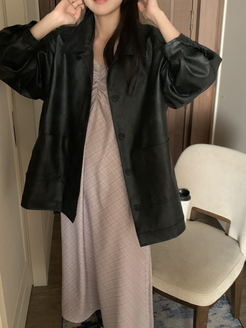 FRILL-T東大門㊣代購女士新款休閑職業連衣裙不含內搭格紋FRILL-T連衣裙