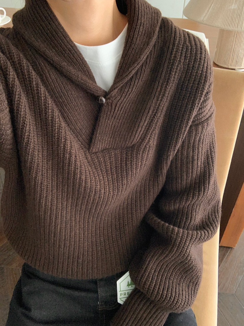 WOOD東大門㊣實拍女裝新品25秋冬推薦真品職業時尚針織衫披肩WOOD針織衫
