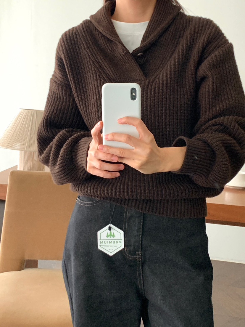WOOD東大門㊣實拍女裝新品25秋冬推薦真品職業時尚針織衫披肩WOOD針織衫
