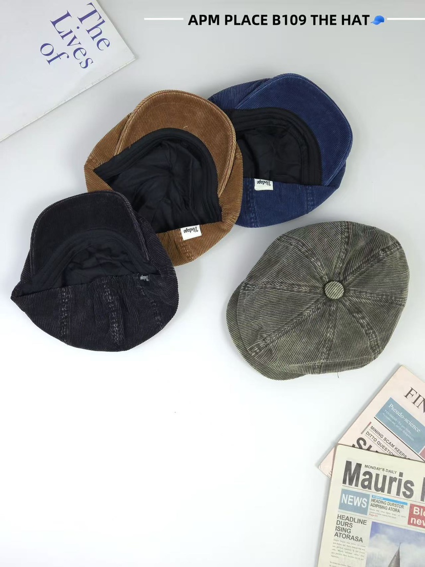 THE HAT-P東大門㊣直郵女裝新款職業時尚推薦真品帽子燈芯絨THE HAT帽子