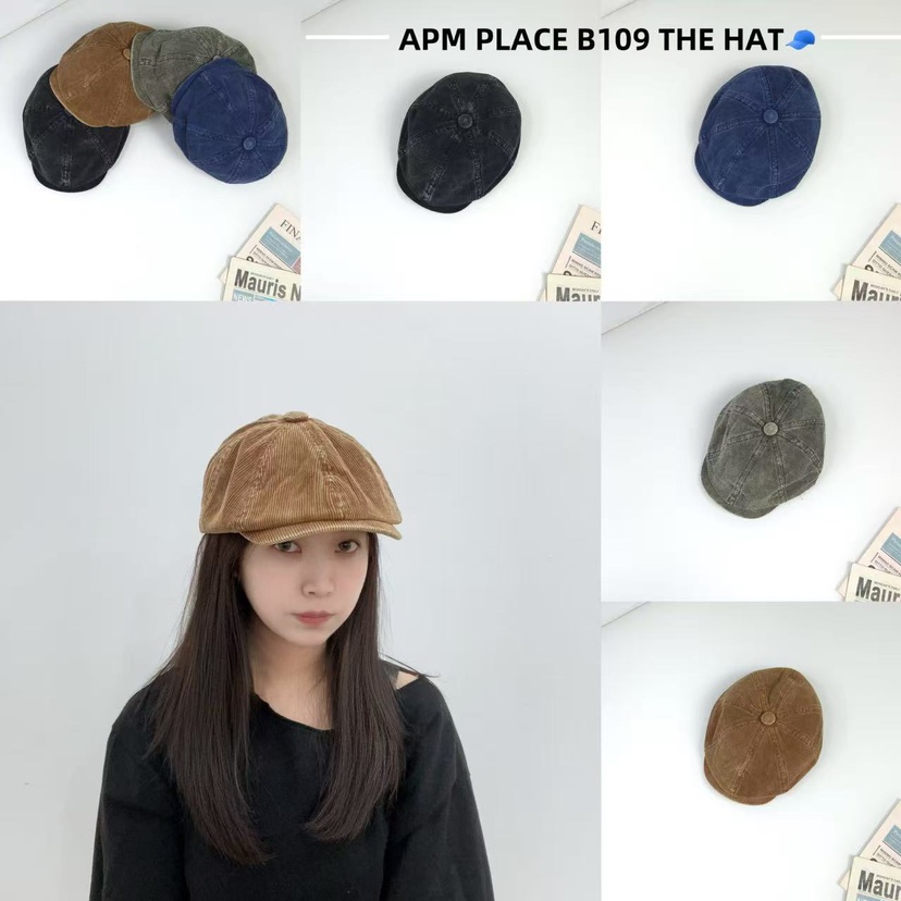 THE HAT-P東大門㊣直郵女裝新款職業時尚推薦真品帽子燈芯絨THE HAT帽子