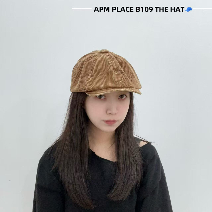 THE HAT-P東大門㊣直郵女裝新款職業時尚推薦真品帽子燈芯絨THE HAT帽子圖色1