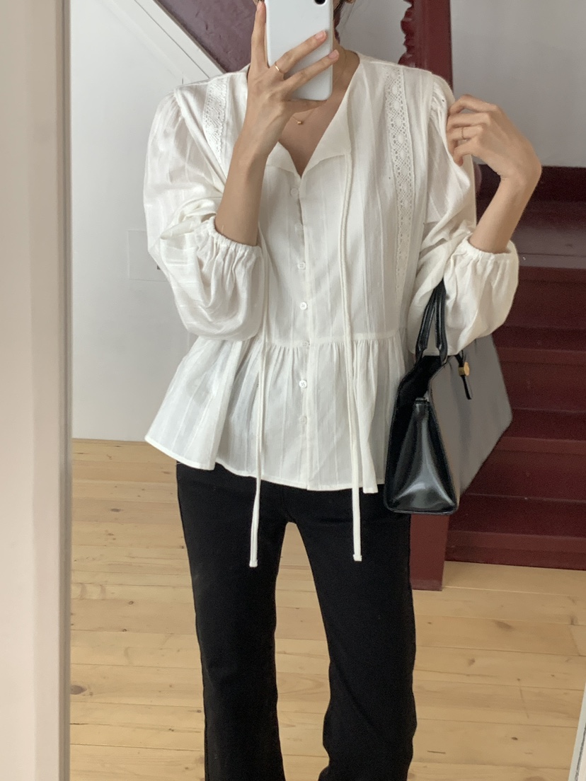 FRILL-T東大門㊣代購女裝新款真品時尚熱賣人氣襯衫蕾絲衫FRILL-T襯衫/蕾絲衫