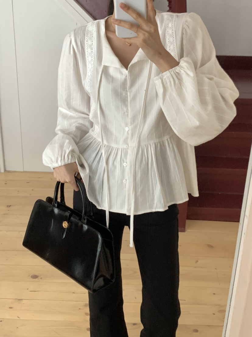 FRILL-T東大門㊣代購女裝新款真品時尚熱賣人氣襯衫蕾絲衫FRILL-T襯衫/蕾絲衫
